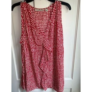 Sejour 2X Sleeveless Blouse - Ruffle - Flowy - Like New- Summertime -4th of July